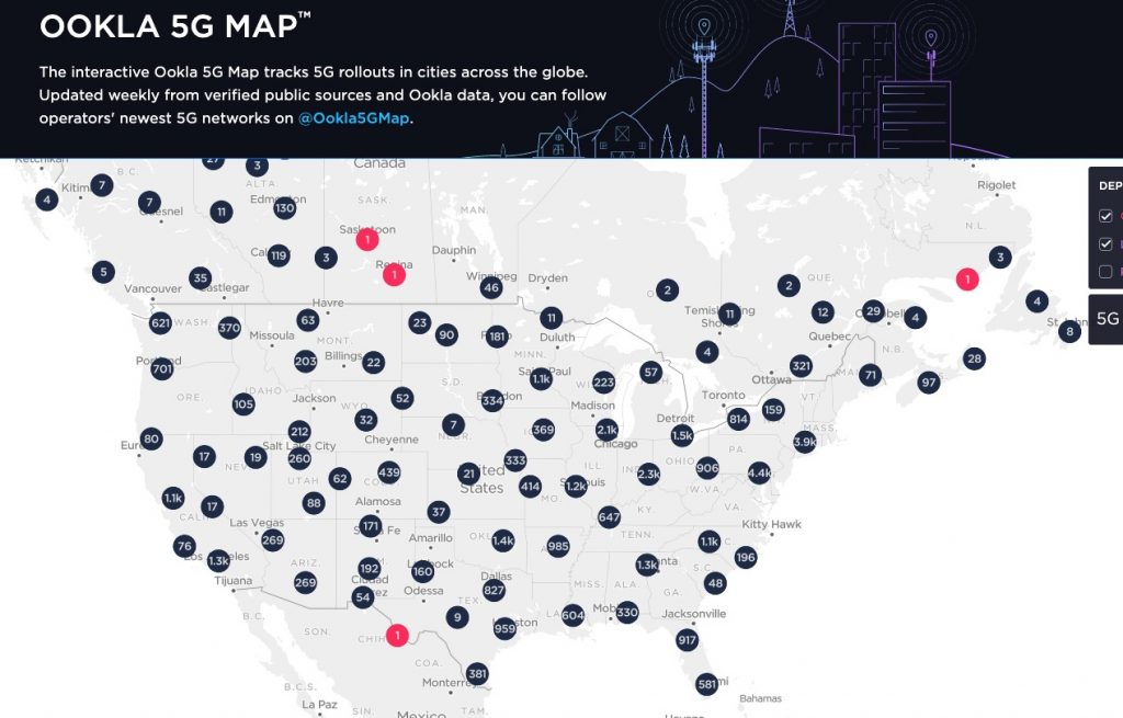 Ookla 5G Map of US