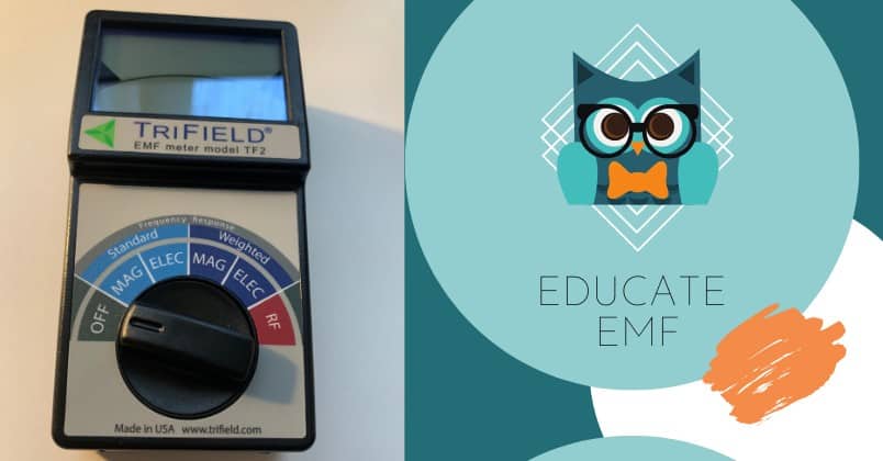 TriField EMF Meter Model TF2 with EducateEMF logo